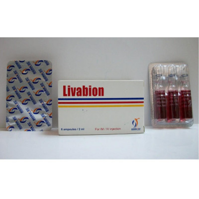 LIVABION 6 ampoules for IM / IV injection 2 ml (FOLIC ACID+NICOTINAMIDE+OROTIC ACID+PANTHENOL+VITAMINS B1-B6-B12)